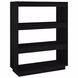 vidaXL Libreria/Divisorio Nero 80x35x103 cm in Legno Massello di Pino - Vista aggiuntiva 2