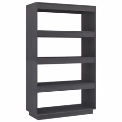 vidaXL Libreria/Divisorio Grigio 80x35x135 cm Legno Massello di Pino - Vista aggiuntiva 2