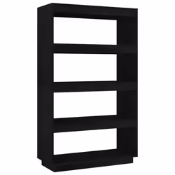 vidaXL Libreria/Divisorio Nero 80x35x135 cm in Legno Massello di Pino - Vista aggiuntiva 2