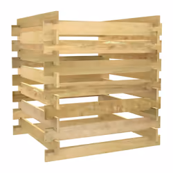 vidaXL Compostiera da Giardino a Doghe 90x90x90cm in Pino Impregnato - Vista aggiuntiva 2