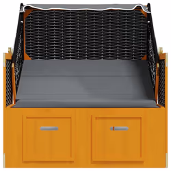 VidaXL 318658 sedia da esterno Terrazzo Seduta imbottita Legno di pino, Poliestere, Rattan sintetico Nero, Bianco - Vista aggiuntiva 7