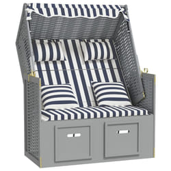 VidaXL 318660 sedia da esterno Terrazzo Seduta imbottita Legno di pino, Poliestere, Rattan sintetico Blu, Grigio, Bianco