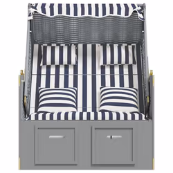 VidaXL 318660 sedia da esterno Terrazzo Seduta imbottita Legno di pino, Poliestere, Rattan sintetico Blu, Grigio, Bianco - Vista aggiuntiva 6