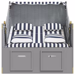 VidaXL 318660 sedia da esterno Terrazzo Seduta imbottita Legno di pino, Poliestere, Rattan sintetico Blu, Grigio, Bianco - Vista aggiuntiva 7