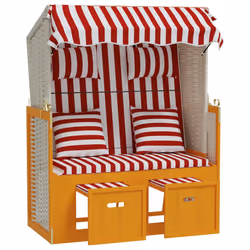 VidaXL 318665 sedia da esterno Terrazzo Seduta imbottita Legno di pino, Poliestere, Rattan sintetico Rosso, Bianco - Vista aggiuntiva 4