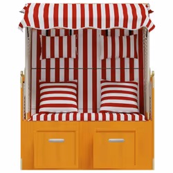 VidaXL 318665 sedia da esterno Terrazzo Seduta imbottita Legno di pino, Poliestere, Rattan sintetico Rosso, Bianco - Vista aggiuntiva 5
