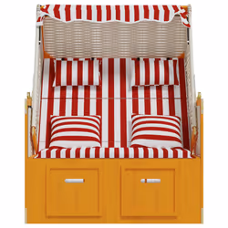 VidaXL 318665 sedia da esterno Terrazzo Seduta imbottita Legno di pino, Poliestere, Rattan sintetico Rosso, Bianco - Vista aggiuntiva 6