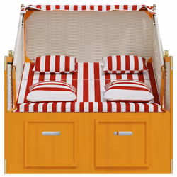 VidaXL 318665 sedia da esterno Terrazzo Seduta imbottita Legno di pino, Poliestere, Rattan sintetico Rosso, Bianco - Vista aggiuntiva 7