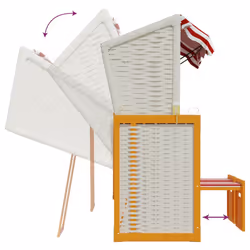 VidaXL 318665 sedia da esterno Terrazzo Seduta imbottita Legno di pino, Poliestere, Rattan sintetico Rosso, Bianco - Vista aggiuntiva 8