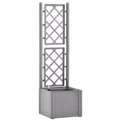 vidaXL Letto Rialzato da Giardino con Graticcio e Irrigazione Grigio - Vista aggiuntiva 2