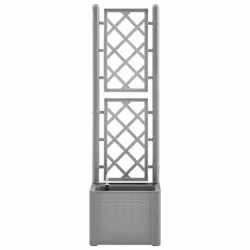 vidaXL Letto Rialzato da Giardino con Graticcio e Irrigazione Grigio - Vista aggiuntiva 3