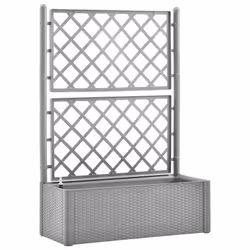 vidaXL Letto Rialzato da Giardino con Graticcio e Irrigazione Grigio - Vista aggiuntiva 2