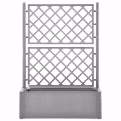 vidaXL Letto Rialzato da Giardino con Graticcio e Irrigazione Grigio - Vista aggiuntiva 3
