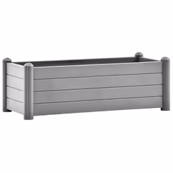 vidaXL Letto Rialzato da Giardino in PP Grigio Pietra 100x43x35 cm - Vista aggiuntiva 2