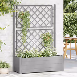 vidaXL Fioriera da Giardino e Graticcio 100x43x142 cm PP Grigio Pietra - Vista aggiuntiva 3