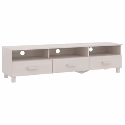 vidaXL Mobile TV HAMAR Bianco 158x40x40 cm in Legno Massello di Pino - Vista aggiuntiva 2