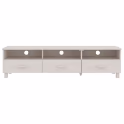 vidaXL Mobile TV HAMAR Bianco 158x40x40 cm in Legno Massello di Pino - Vista aggiuntiva 3