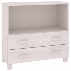 vidaXL Credenza HAMAR Bianca 85x35x80 cm in Legno Massello di Pino - Vista aggiuntiva 2