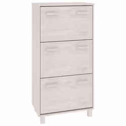 vidaXL Scarpiera HAMAR Bianca 59,5x35x117 cm in Legno Massello di Pino - Vista aggiuntiva 2
