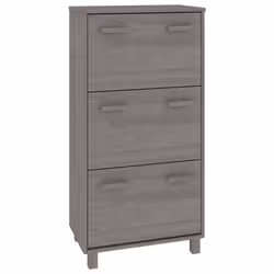 vidaXL Scarpiera HAMAR Grigio Chiaro 59,5x35x117 cm in Legno di Pino - Vista aggiuntiva 2