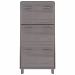 vidaXL Scarpiera HAMAR Grigio Chiaro 59,5x35x117 cm in Legno di Pino - Vista aggiuntiva 3