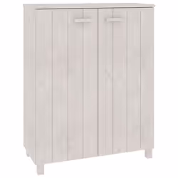 vidaXL Scarpiera HAMAR Bianca 85x40x108 cm in Legno Massello di Pino - Vista aggiuntiva 2