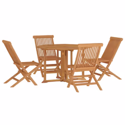 vidaXL Set da Pranzo Pieghevole per Esterni 5pz Legno Massello di Teak - Vista aggiuntiva 3