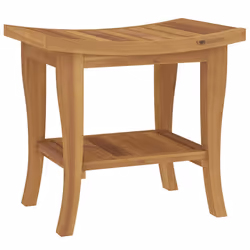 vidaXL Tavolino da Bagno 50x35x45 cm in Legno Massello di Teak - Vista aggiuntiva 2