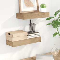 Mensole da Parete 2 pz 40x15x4 cm in Legno Massello di Teak Vidaxl
