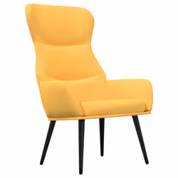 vidaXL Sedia Relax Giallo Senape in Tessuto - Vista aggiuntiva 2