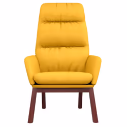 vidaXL Sedia Relax Giallo Senape in Tessuto - Vista aggiuntiva 3