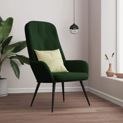 vidaXL Sedia Relax Verde Scuro in Velluto
