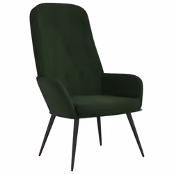 vidaXL Sedia Relax Verde Scuro in Velluto - Vista aggiuntiva 2