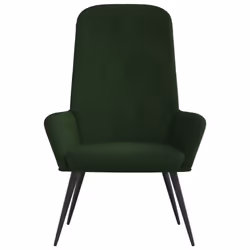 vidaXL Sedia Relax Verde Scuro in Velluto - Vista aggiuntiva 3