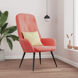 vidaXL Sedia Relax Rosa in Velluto
