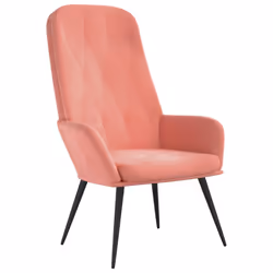 vidaXL Sedia Relax Rosa in Velluto - Vista aggiuntiva 2