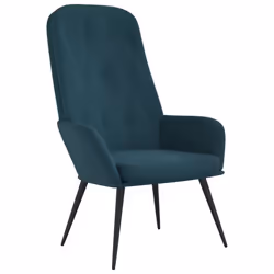 vidaXL Poltrona Relax Blu in Velluto - Vista aggiuntiva 2