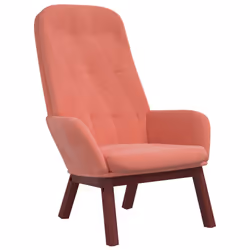 vidaXL Sedia Relax Rosa in Velluto - Vista aggiuntiva 2