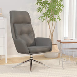 vidaXL Sedia Relax Grigia in Vera Pelle
