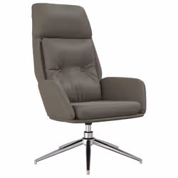 vidaXL Sedia Relax Grigia in Vera Pelle - Vista aggiuntiva 2