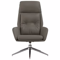 vidaXL Sedia Relax Grigia in Vera Pelle - Vista aggiuntiva 3