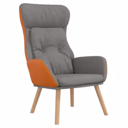 vidaXL Poltrona Rilassante Grigio Chiaro in Tessuto e PVC - Vista aggiuntiva 2