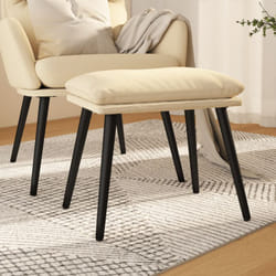 Poggiapiedi Crema 45x29,5x35 cm in Tessuto vidaXL 68011