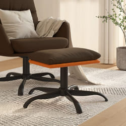 Poggiapiedi Marrone 60x60x36 cm in Tessuto e Similpelle Vidaxl 65191