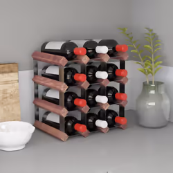 VidaXL 340891 scaffale per vino Acciaio, Legno Marrone - Vista aggiuntiva 2