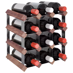 VidaXL 340891 scaffale per vino Acciaio, Legno Marrone - Vista aggiuntiva 3