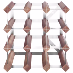 VidaXL 340891 scaffale per vino Acciaio, Legno Marrone - Vista aggiuntiva 4
