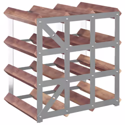 VidaXL 340891 scaffale per vino Acciaio, Legno Marrone - Vista aggiuntiva 6
