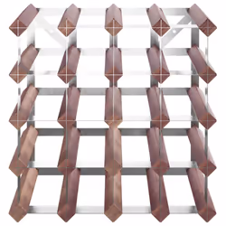 VidaXL 340892 scaffale per vino Acciaio, Legno Marrone - Vista aggiuntiva 4