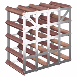 VidaXL 340892 scaffale per vino Acciaio, Legno Marrone - Vista aggiuntiva 6